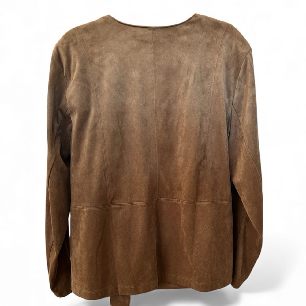 Like New J. Jill Faux Brown Suede Blazer, 2X - Picture 6 of 10